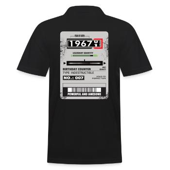 Compteur triphasé anniversaire 1967 cadeau - Polo Homme - noir - Dos - Kai (181cm)