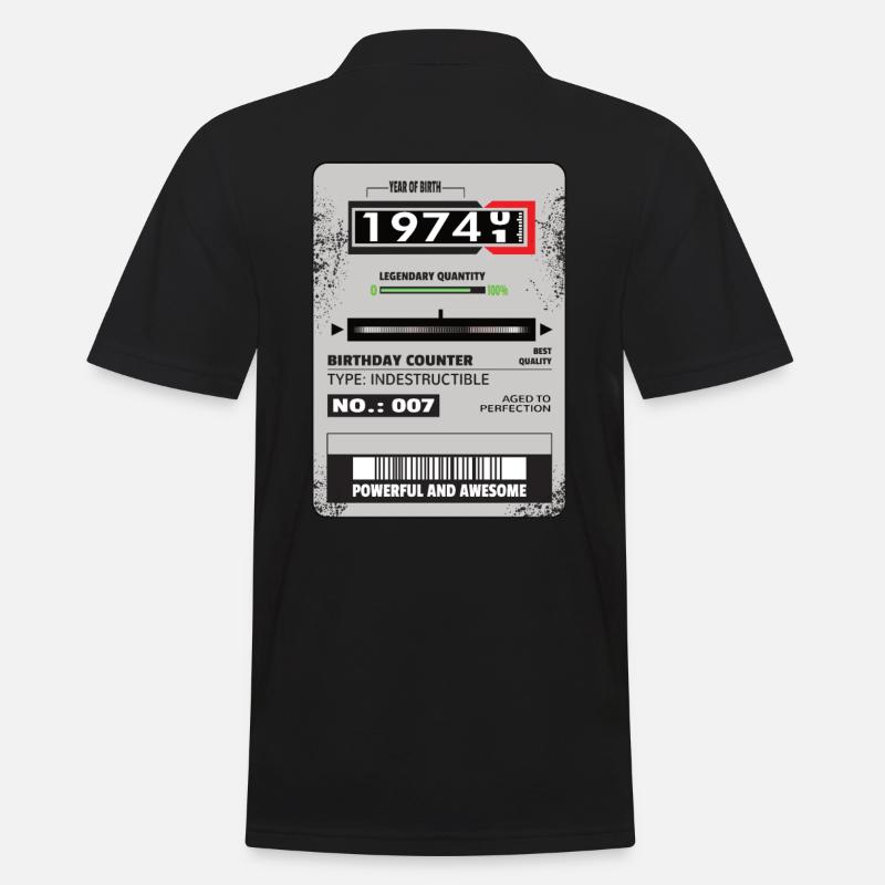 Drehstromzähler Geburtstag 1974 Geschenk - Männer Poloshirt - Schwarz