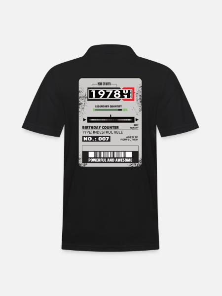 Three-phase meter birthday 1978 gift - Men's Polo Shirt - black