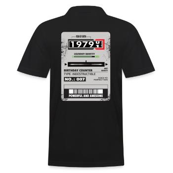 Three-phase meter birthday 1979 Gift - Men's Polo Shirt - black - Back - Kai (181cm)