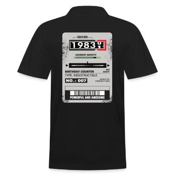 Three-phase meter birthday 1983 Gift - Men's Polo Shirt - black - Back - Kai (181cm)