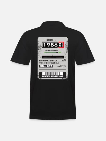 Three-phase meter birthday 1986 gift - Men's Polo Shirt - black