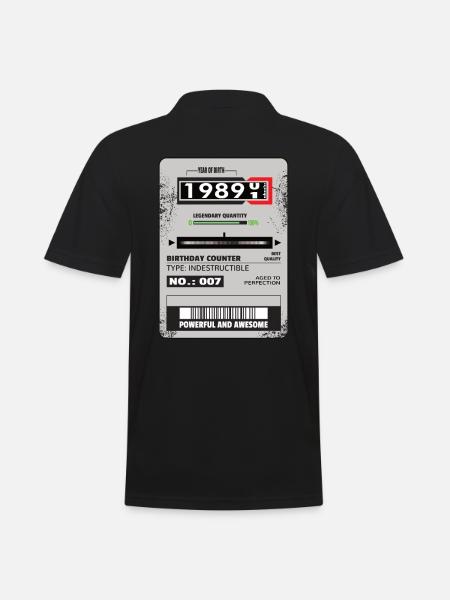 Three-phase meter birthday 1989 gift - Men's Polo Shirt - black
