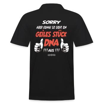 so sieht ein geiles Stück DNA aus Geschenk - Männer Poloshirt - Schwarz - Hinten - Kai (181cm)