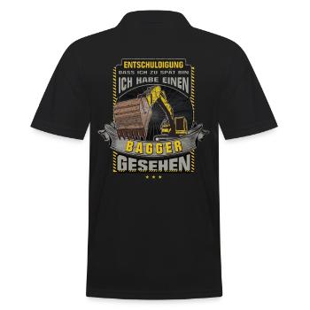 Bagger Entschuldigung das ich zu spät bin Geschenk - Männer Poloshirt - Schwarz - Hinten - Kai (181cm)