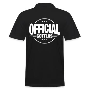 Offiziell Gottlos lustiger Spruch Geschenk - Männer Poloshirt - Schwarz - Hinten - Kai (181cm)
