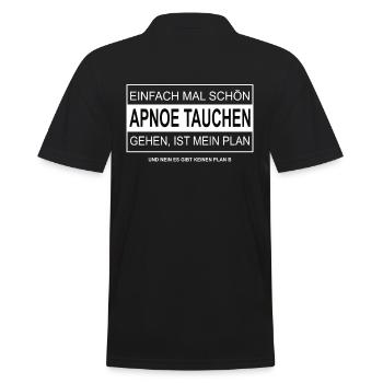 Einfach mal schön APNOE TAUCHEN gehen - Männer Poloshirt - Schwarz - Hinten - Kai (181cm)