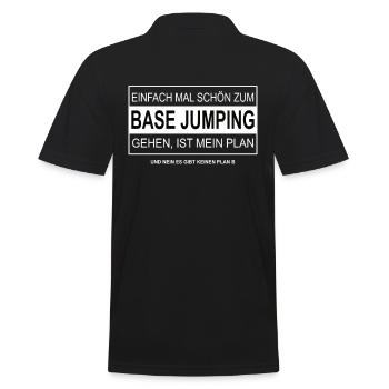 Einfach mal schön zum BASE JUMPING gehen - Männer Poloshirt - Schwarz - Hinten - Kai (181cm)