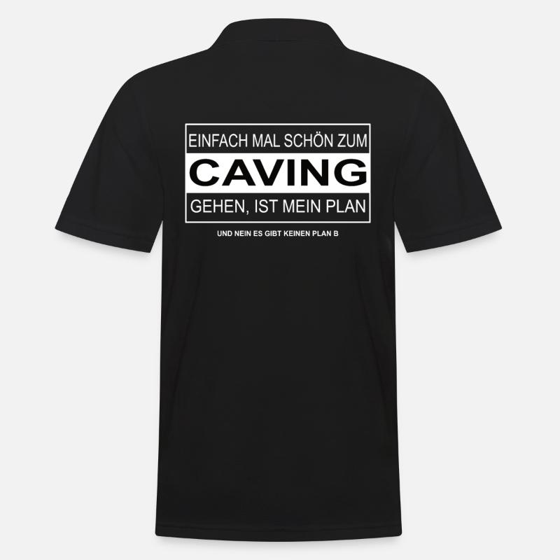 Einfach mal schön CAVING gehen - Männer Poloshirt - Schwarz