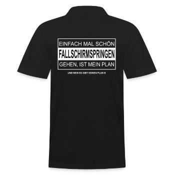 Einfach mal schön FALLSCHIRMSPRINGEN gehen - Männer Poloshirt - Schwarz - Hinten - Kai (181cm)