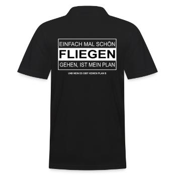 Einfach mal schön FLIEGEN gehen - Männer Poloshirt - Schwarz - Hinten - Kai (181cm)