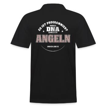 Es ist in meiner DNA ich muss zum ANGELN - Männer Poloshirt - Schwarz - Hinten - Kai (181cm)