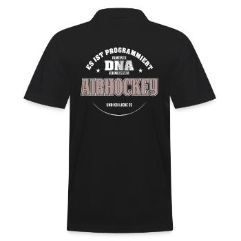 Es ist in meiner DNA ich muss zum AIRHOCKEY - Männer Poloshirt - Schwarz - Hinten - Kai (181cm)