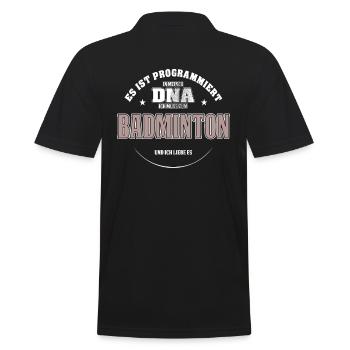 Es ist in meiner DNA ich muss zum BADMINTON - Männer Poloshirt - Schwarz - Hinten - Kai (181cm)