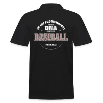 Es ist in meiner DNA ich muss zum BASEBALL - Männer Poloshirt - Schwarz - Hinten - Kai (181cm)