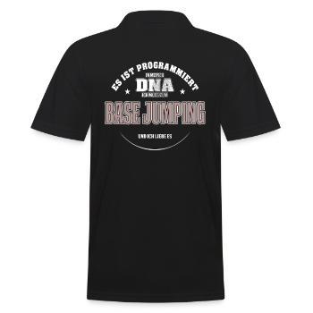 Es ist in meiner DNA ich muss zum BASE JUMPING - Männer Poloshirt - Schwarz - Hinten - Kai (181cm)