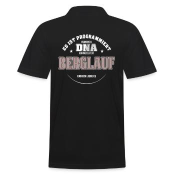 Es ist in meiner DNA ich muss zum BERGLAUF - Männer Poloshirt - Schwarz - Hinten - Kai (181cm)