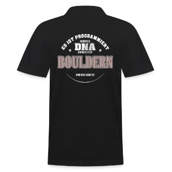 Es ist in meiner DNA ich muss zum BOULDERN - Männer Poloshirt - Schwarz - Hinten - Kai (181cm)