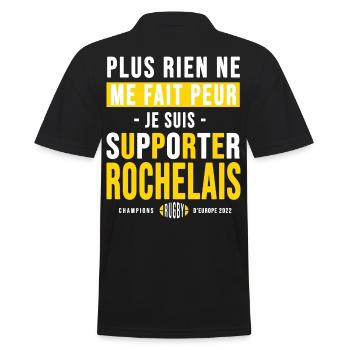 Rugby La Rochelle cadeau supporter Rochelais - Polo Homme - noir - Dos - Kai (181cm)