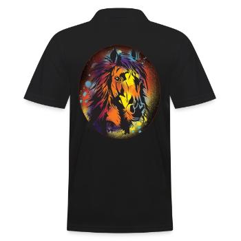 Cheval, Équitation, Dressage, Cadeau, Coloré - Polo Homme - noir - Dos - Kai (181cm)