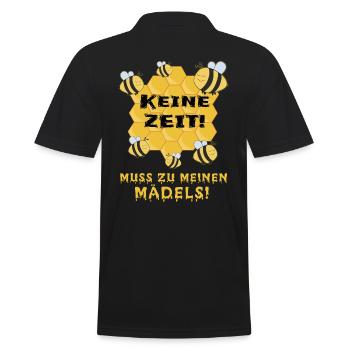 Imker Lustiger Spruch - Männer Poloshirt - Schwarz - Hinten - Kai (181cm)