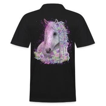 Motif de cheval Aquarelles Cavalier Cadeau - Polo Homme - noir - Dos - Kai (181cm)