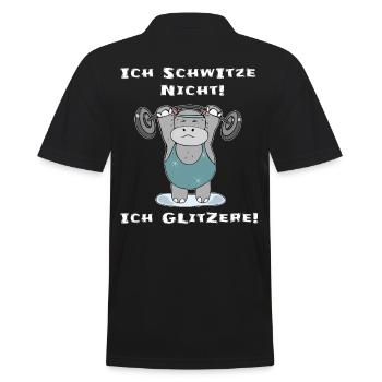 Ich schwitze nicht ich glitzere Krafsportler - Männer Poloshirt - Schwarz - Hinten - Kai (181cm)