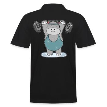 Fat Hippopotamus Krafsport Fitness - Polo Homme - noir - Dos - Kai (181cm)