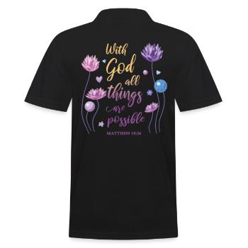 Citation religieuse Don chrétien - Polo Homme - noir - Dos - Kai (181cm)