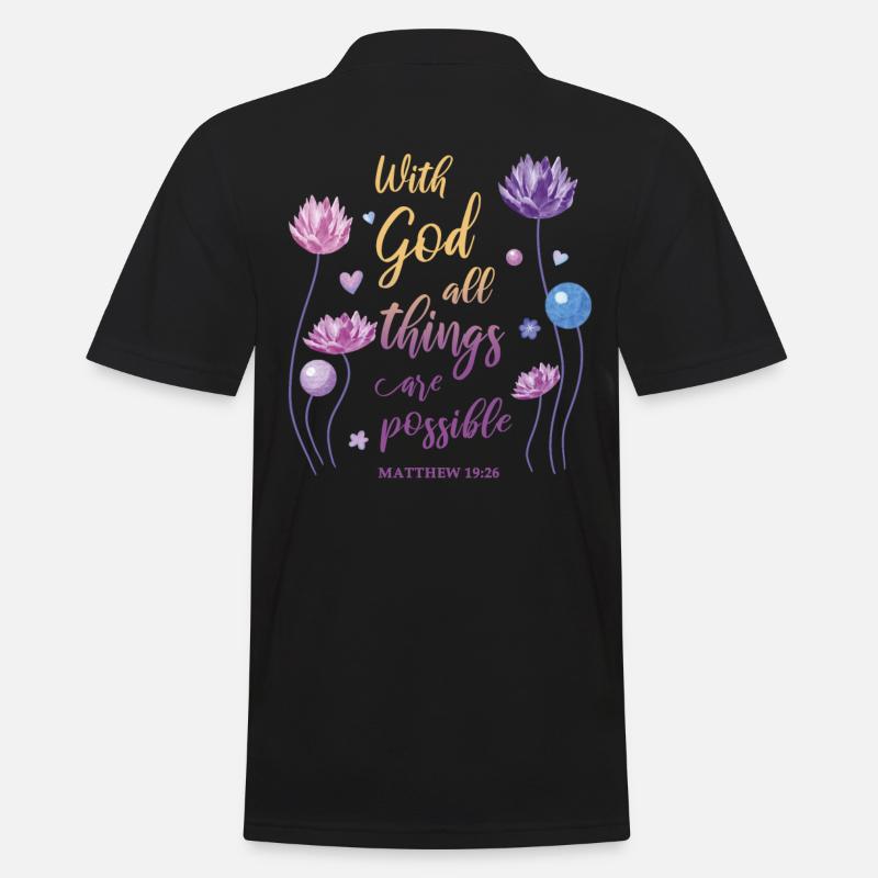 Religiöses Zitat Christlich Geschenk - Männer Poloshirt - Schwarz