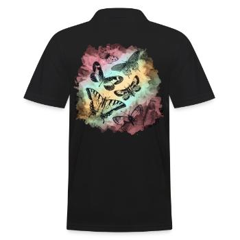 Papillons colorés Soft Grunge - Polo Homme - noir - Dos - Kai (181cm)