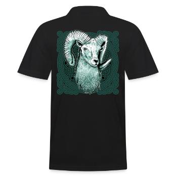 Bélier Modèle de nœud celtique - Polo Homme - noir - Dos - Kai (181cm)