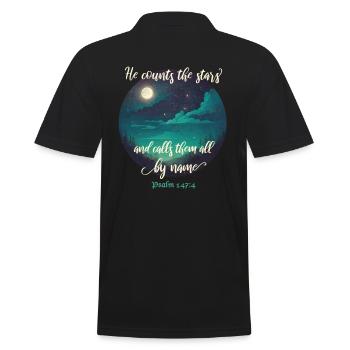 Verset biblique Motif religieux chrétien - Polo Homme - noir - Dos - Kai (181cm)