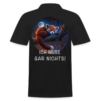 Ich Muss Gar Nichts Roter Panda - Männer Poloshirt - Schwarz - Hinten - Kai (181cm)