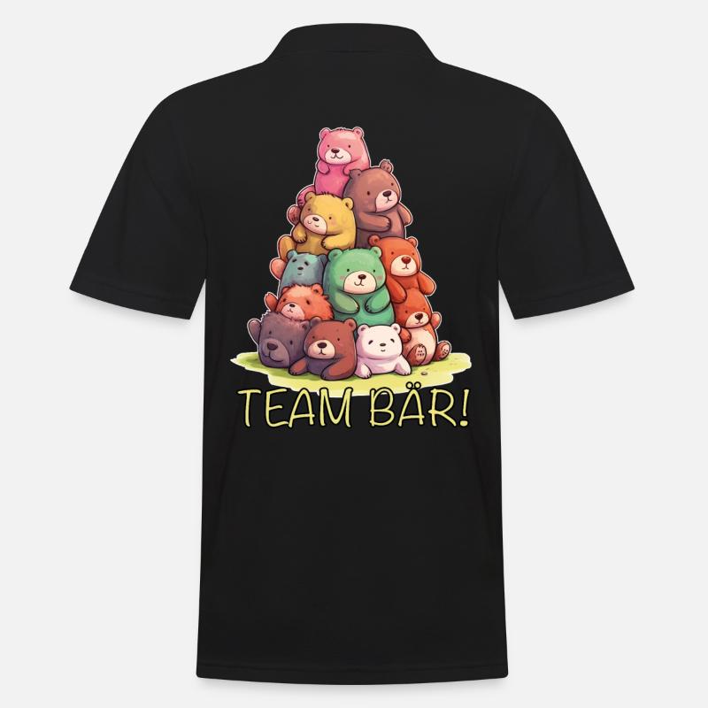 Team Bär Teddybär - Männer Poloshirt - Schwarz