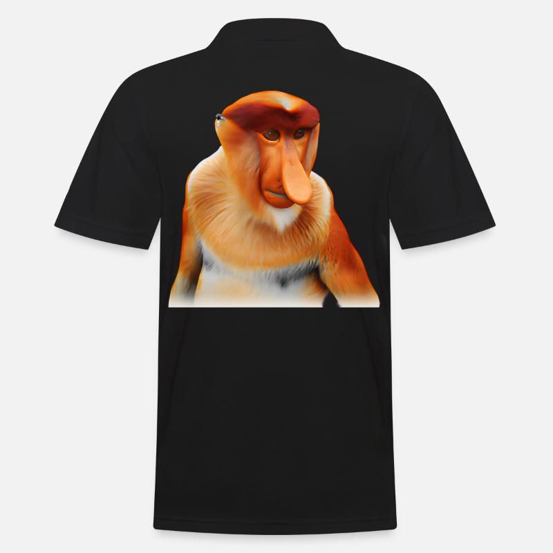 The exotic proboscis monkey - Men's Polo Shirt - black