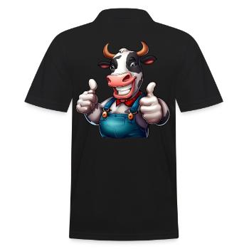 Cheerful farm cow - Men's Polo Shirt - black - Back - Kai (181cm)
