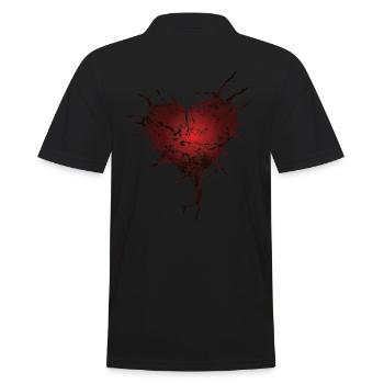 Cracks Heart Gift - Men's Polo Shirt - black - Back - Kai (181cm)
