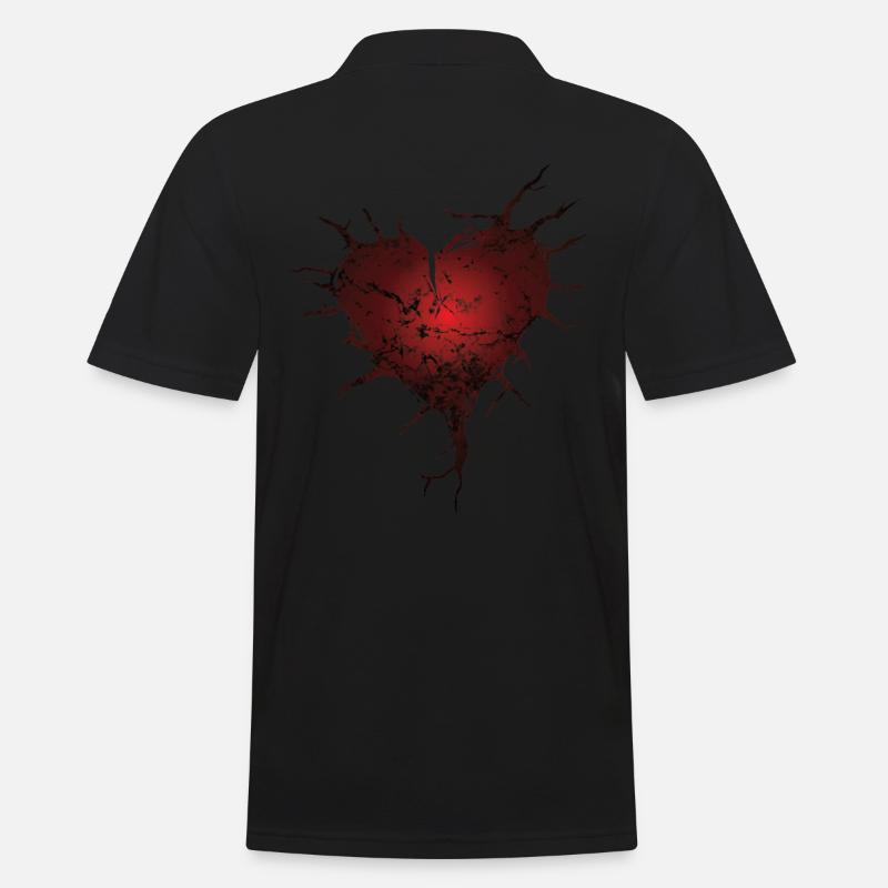 Risse Herz Geschenk - Männer Poloshirt - Schwarz