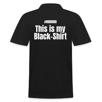 This is my BLACK shirt hexcode - Männer Poloshirt - Schwarz - Hinten - Kai (181cm)