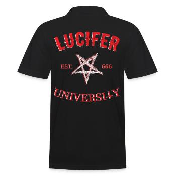 Pentagramm Der Lucifer-universität - Männer Poloshirt - Schwarz - Hinten - Kai (181cm)