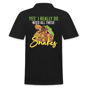 Lustige Python Schlange / Boa-Constrictor - Männer Poloshirt - Schwarz - Hinten - Kai (181cm)