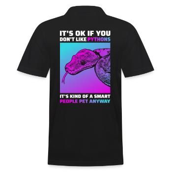 Lustiges Python Schlangen T-Shirt Reptil Geschenk - Männer Poloshirt - Schwarz - Hinten - Kai (181cm)