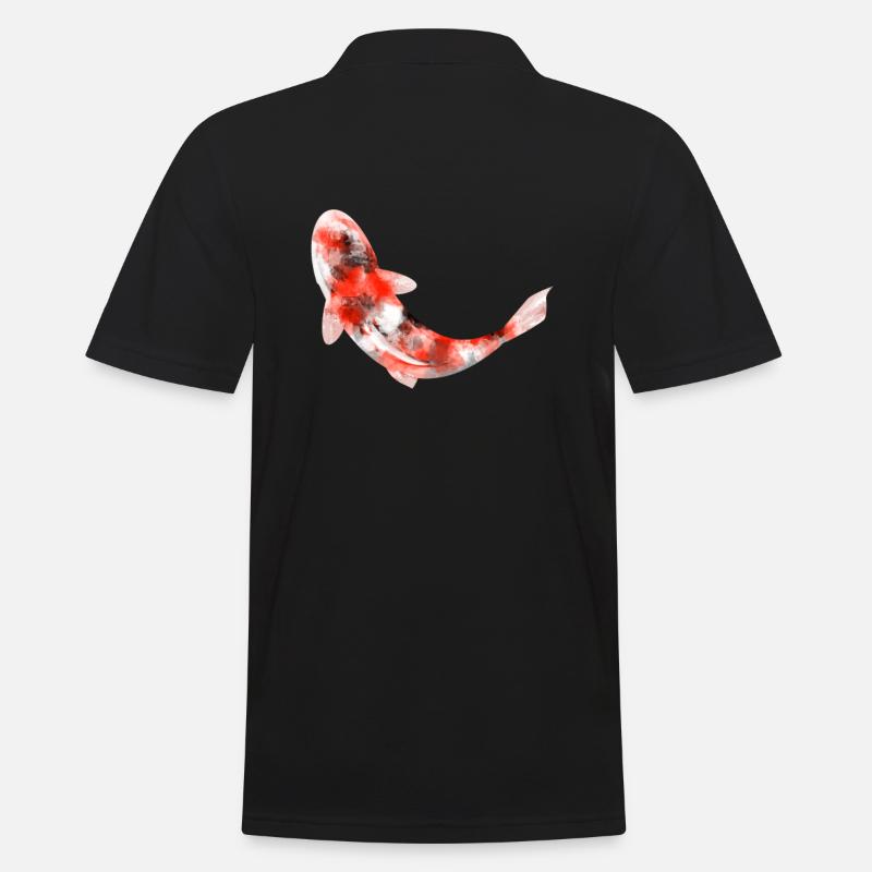 Koi Karpfen Aquarell - Männer Poloshirt - Schwarz