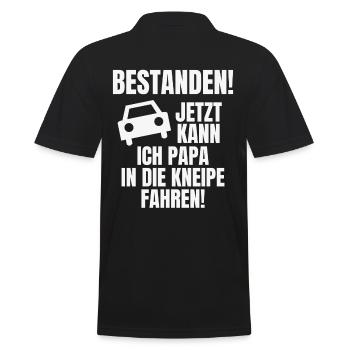 Fahranfänger Sohn Vater Papa Geschenk Lustig - Männer Poloshirt - Schwarz - Hinten - Kai (181cm)