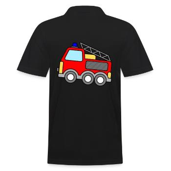 Fire Truck Children Fire Brigade Gift - Men's Polo Shirt - black - Back - Kai (181cm)