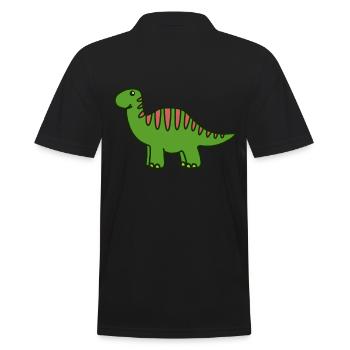 Brontosaurus Dinosaurier Geschenk - Männer Poloshirt - Schwarz - Hinten - Kai (181cm)