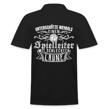Pen and Paper W20 Spielleiter Geschenk - Männer Poloshirt - Schwarz - Hinten - Kai (181cm)