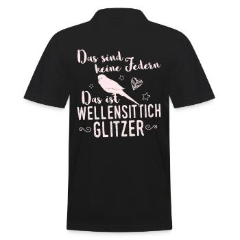 Bird birds budgie canary gift - Men's Polo Shirt - black - Back - Kai (181cm)