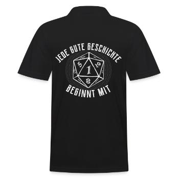 Pen and Paper W20 Rollenspiel RPG Geschenk - Männer Poloshirt - Schwarz - Hinten - Kai (181cm)